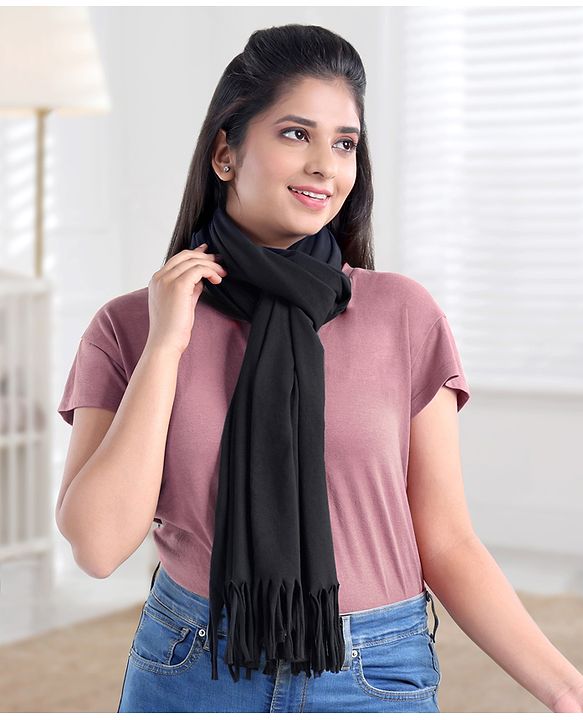 Babyhug 100% Cotton Breast Feeding Multi Purpose Nursing Scarf- Black