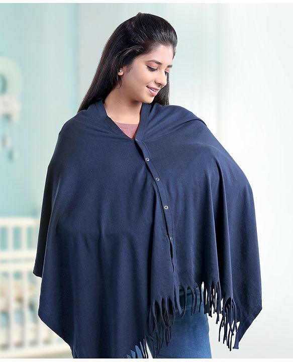 Babyhug 100% Cotton Breast Feeding Multi Purpose Nursing Scarf- Black