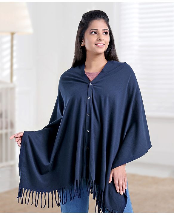 Babyhug 100% Cotton Breast Feeding Multi Purpose Nursing Scarf- Black