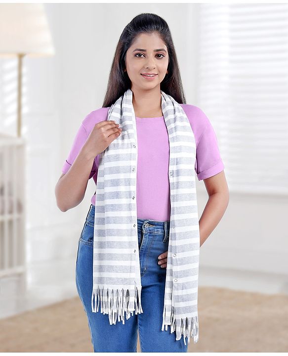 Babyhug 100% Cotton Breast Feeding Multi Purpose Nursing Scarf- Black