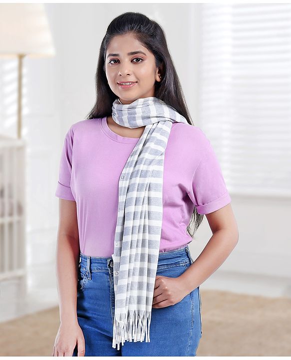 Babyhug 100% Cotton Breast Feeding Multi Purpose Nursing Scarf- Black