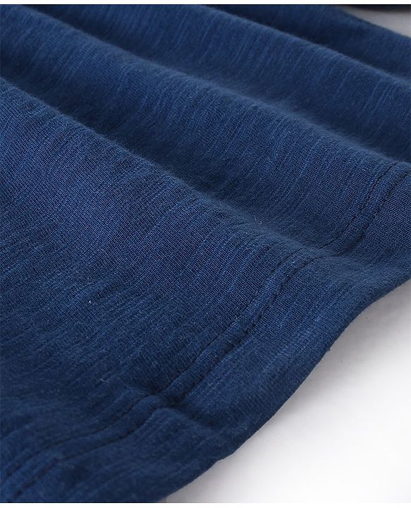 Babyhug 100% Cotton Full Sleeves Top with Smocking & Frill Details - Blue