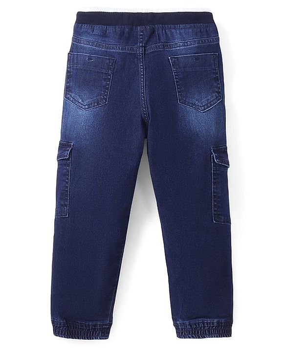 Pine Kids Denim Washed Full Length  Cargo Jogger - Blue