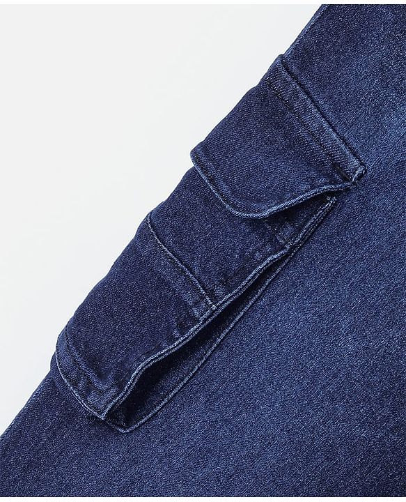 Pine Kids Denim Washed Full Length  Cargo Jogger - Blue