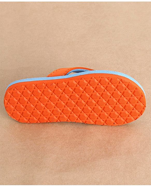 Cute Walk by Babyhug Slip on Flip Flops Crab Print - Blue and Orange