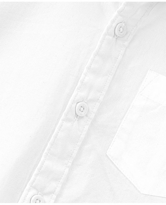 Pine Kids Cotton Woven Full Sleeves Front Open with Roll up Sleeves Solid Shirt - White