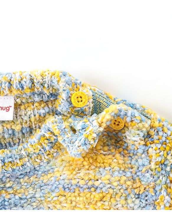 Babyhug Full Sleeves Melange Pullover - Yellow & Blue
