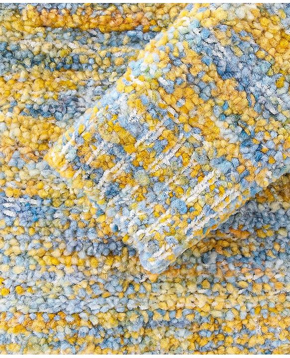 Babyhug Full Sleeves Melange Pullover - Yellow & Blue