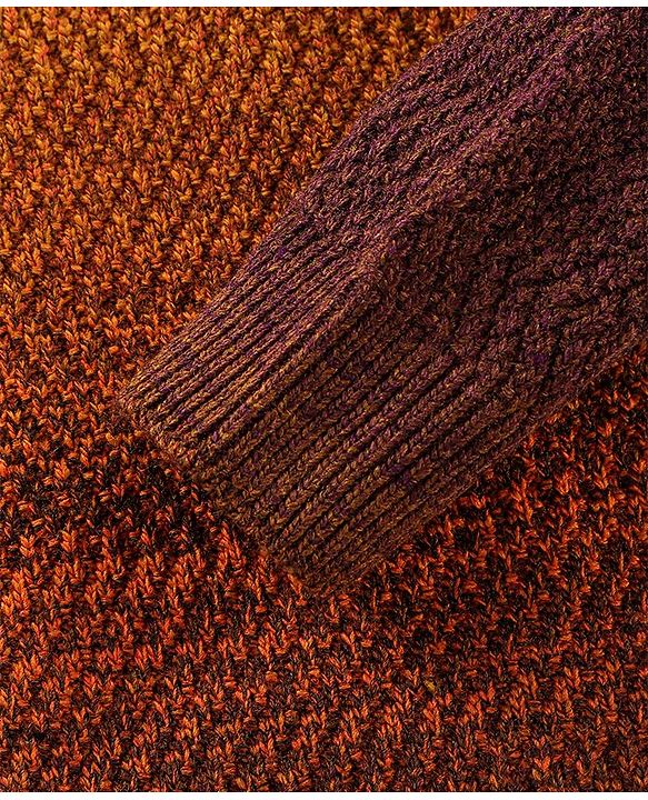 Babyhug Knit Full Sleeves Textured Sweater - Brown
