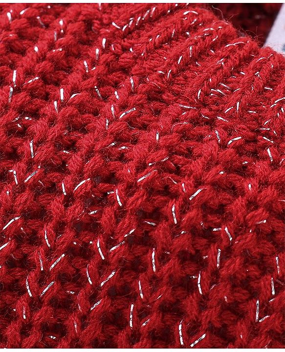 Babyhug Knit Full Sleeves Sweater Cable Knit Design - Red