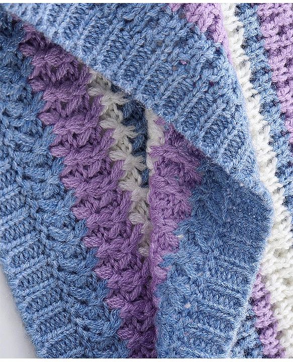 Babyhug Knit Full Sleeves Striped Sweater - Multicolour