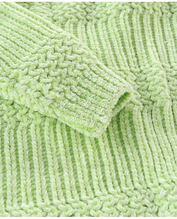 Babyhug Knit Full Sleeves Sweater with Cable Knit Design - Green