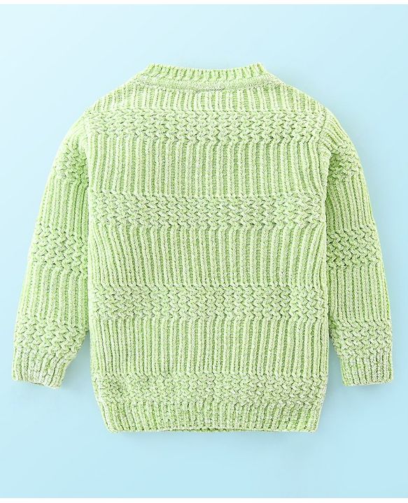 Babyhug Knit Full Sleeves Sweater with Cable Knit Design - Green