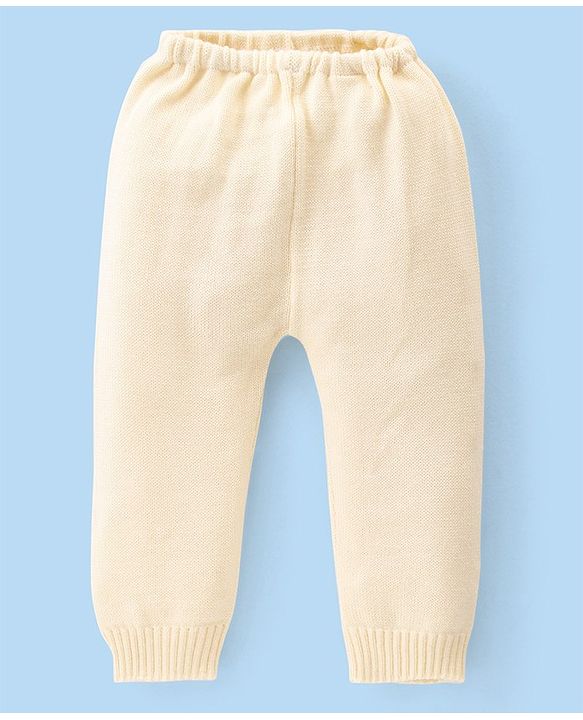 Babyhug Knitted Full Sleeves Striped Sweater Set - Red & Cream