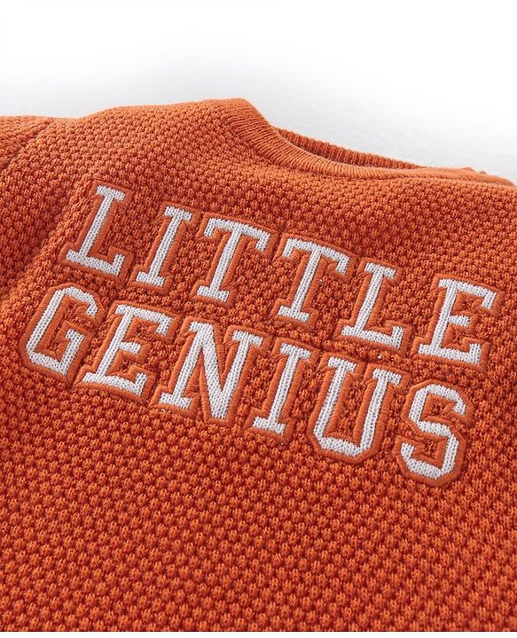 Babyhug Knit Full Sleeves Sweater with Text Design - Orange