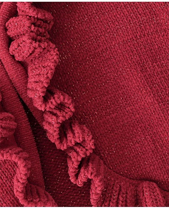 Babyhug Full Sleeves Wollen Shrug - Dark Pink