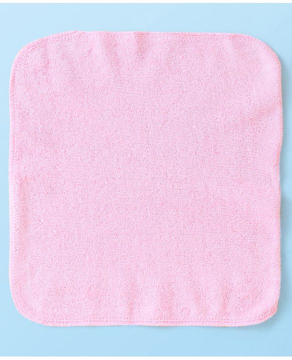 Babyhug Cotton Knit Wash cloth Polka Dot Print Pack of 6 - Pink & White