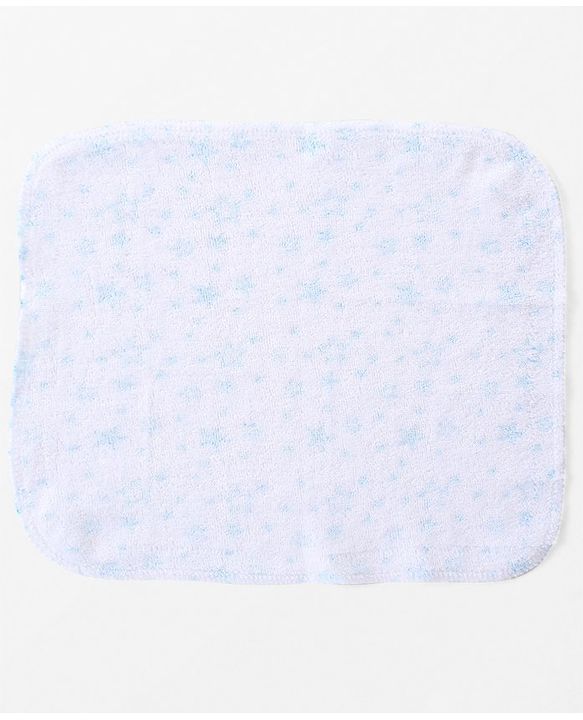 Babyhug Cotton Knit  Wash cloth Star Print Pack of 6 - Blue & White