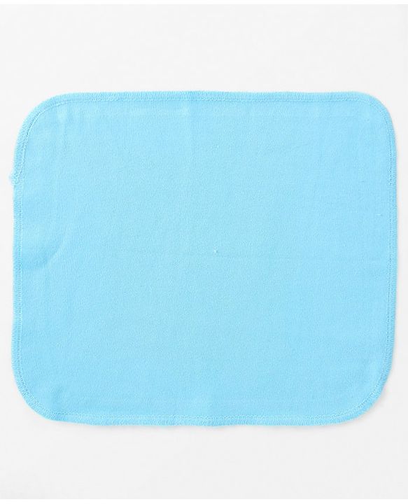 Babyhug Cotton Knit  Wash cloth Star Print Pack of 6 - Blue & White