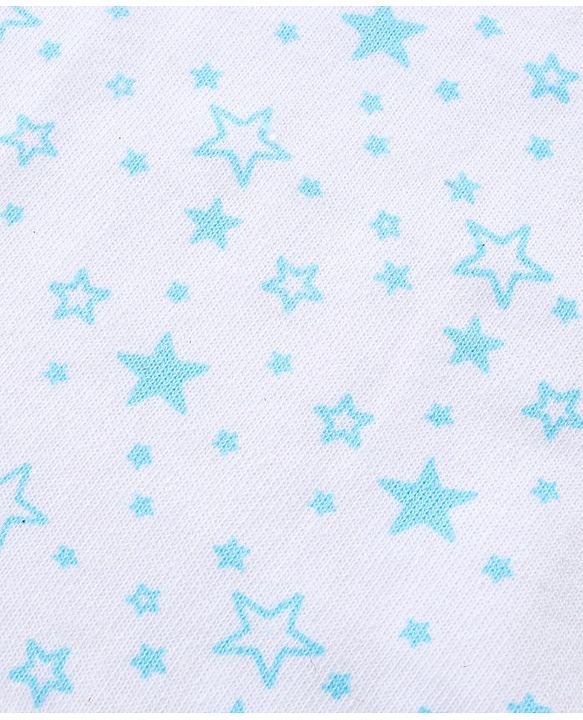 Babyhug Cotton Knit  Wash cloth Star Print Pack of 6 - Blue & White