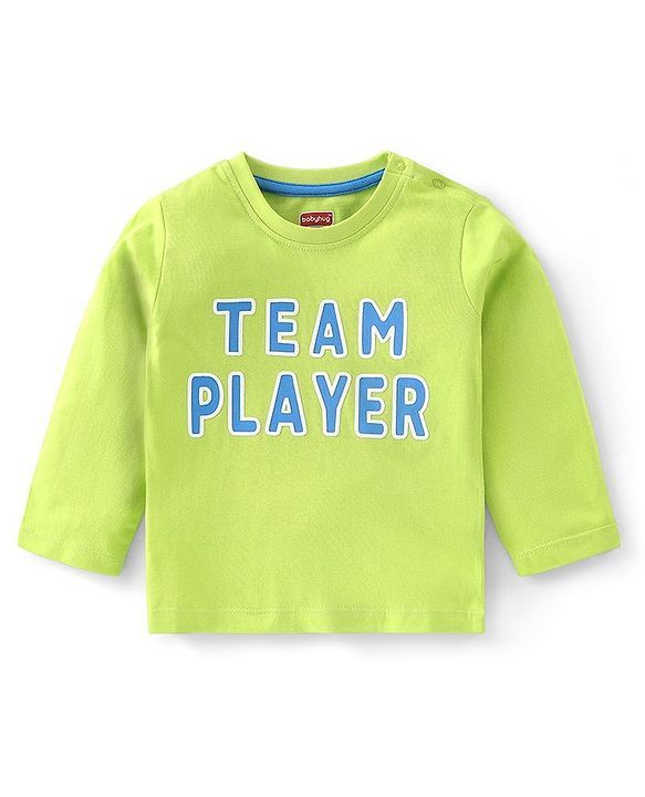 Babyhug 100% Cotton Knit Full Sleeves With T-Shirt Jacket & Lounge Pants & Text Print - Blue & Green