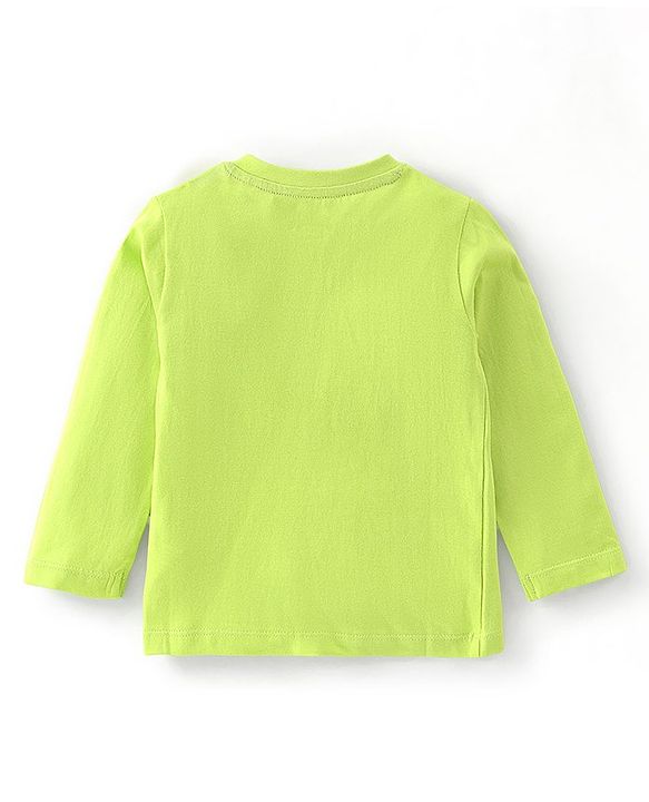 Babyhug 100% Cotton Knit Full Sleeves With T-Shirt Jacket & Lounge Pants & Text Print - Blue & Green