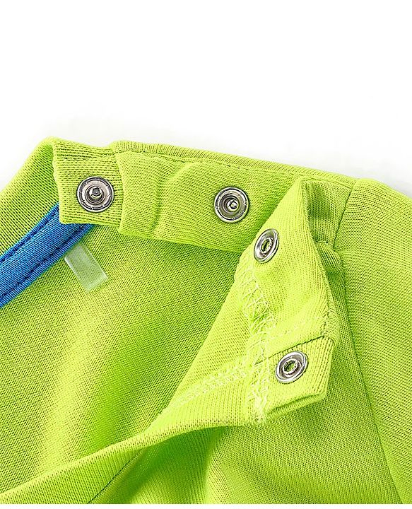 Babyhug 100% Cotton Knit Full Sleeves With T-Shirt Jacket & Lounge Pants & Text Print - Blue & Green