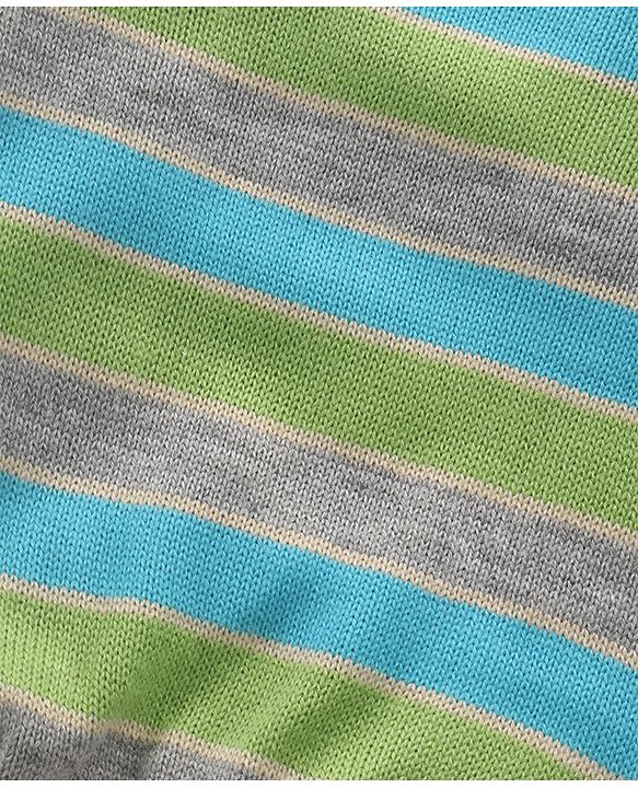 Babyhug Knit Full Sleeves Striped Sweater Set - Blue