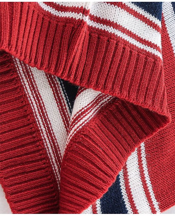 Babyhug Knit Full Sleeves Stripe Print Sweater - Multicolor