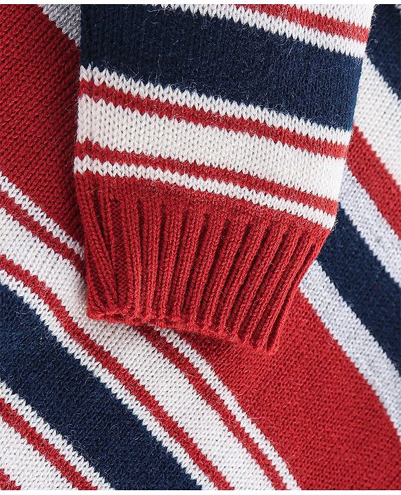 Babyhug Knit Full Sleeves Stripe Print Sweater - Multicolor
