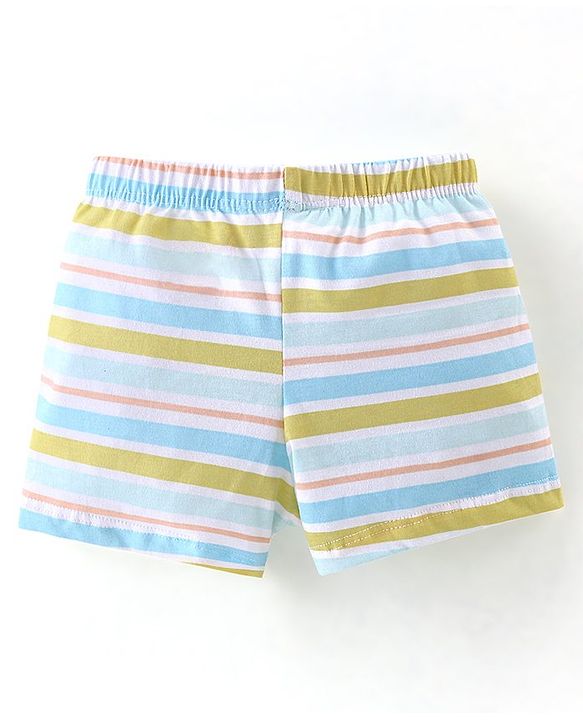 Babyhug 100% Cotton Briefs Striped & Tiger Print Pack of 3 - Blue & Yellow