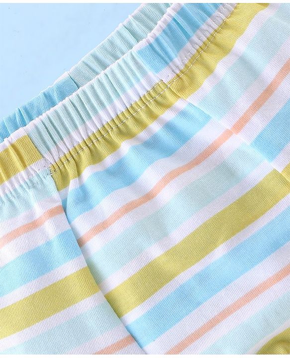 Babyhug 100% Cotton Briefs Striped & Tiger Print Pack of 3 - Blue & Yellow