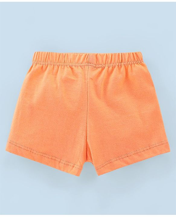 Babyhug 100% Cotton Knit Briefs Stripes & Elephant Print Pack of 3 - Orange & Blue