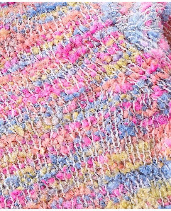 Babyhug Knitted Full Sleeves Front Open Hooded Sweater - Pink & Blue