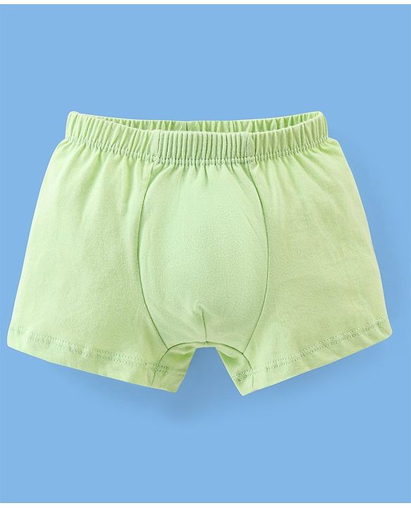 Babyhug 100% Cotton Knit Briefs Stripes & Dino Print Pack of 3 - Green & White