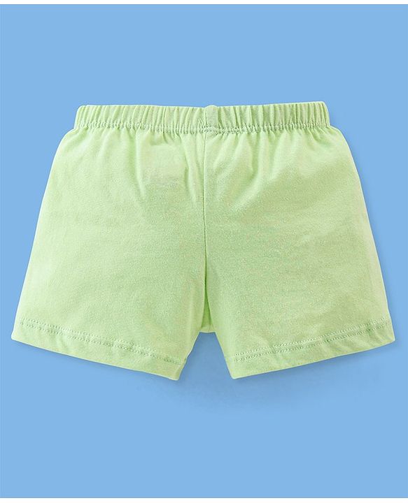 Babyhug 100% Cotton Knit Briefs Stripes & Dino Print Pack of 3 - Green & White