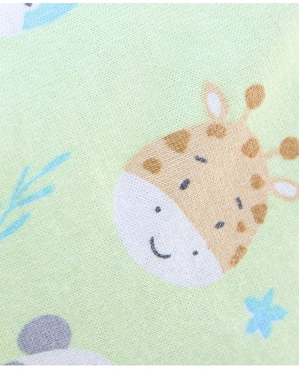 Babyhug 100% Cotton Knit Briefs Stripes & Jungle Print Pack of 3 - Green & Blue