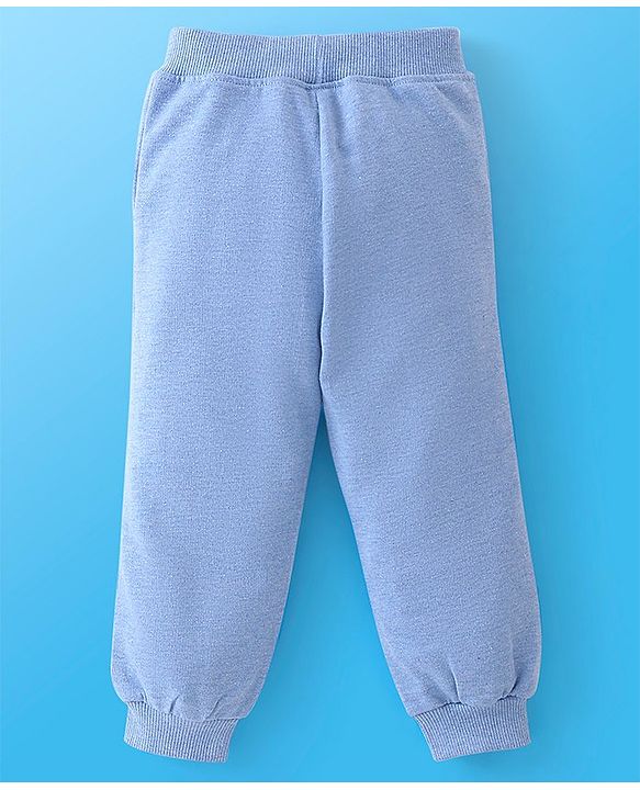 Babyhug Single Jersey Full Sleeves T-Shirt and Lounge Pant Soccer Print - White & Blue