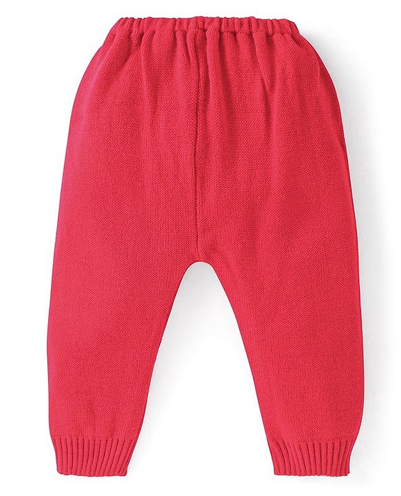 Babyhug Full Sleeves Sweater and Pant Set Heart Design - Navy Blue