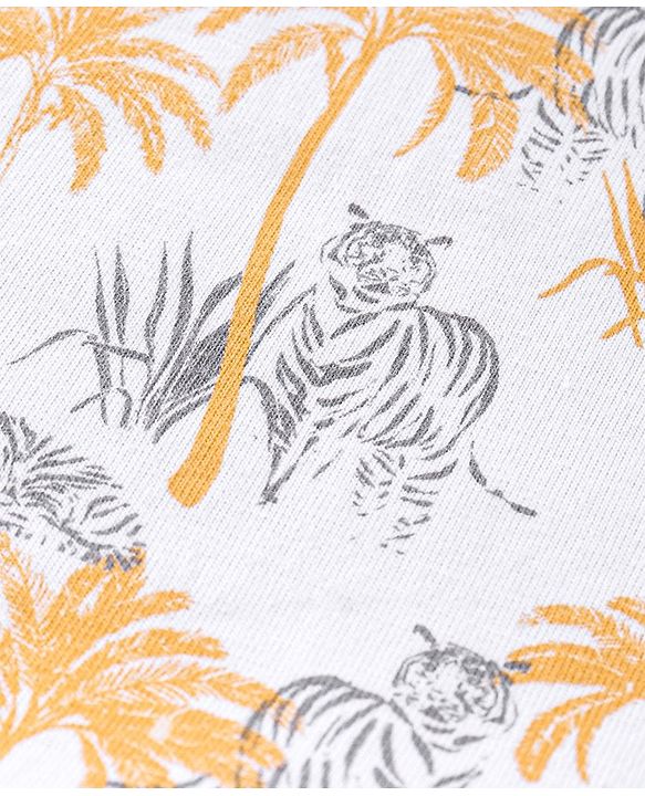 Babyhug Cotton Half Sleeves T-Shirt Tiger Print- White