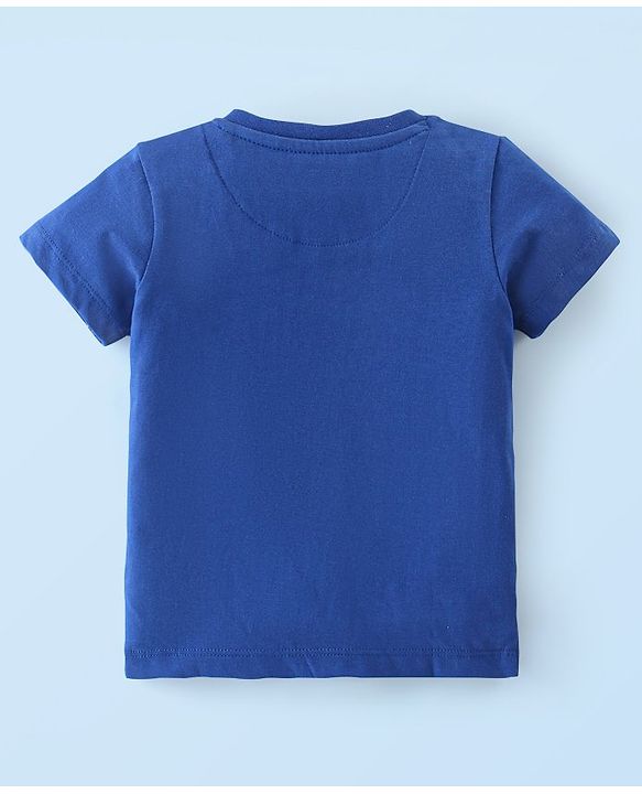 Babyhug Cotton Half Sleeves T-Shirt With Striped & Leopard Print Pack Of 3 - Blue Yellow & White