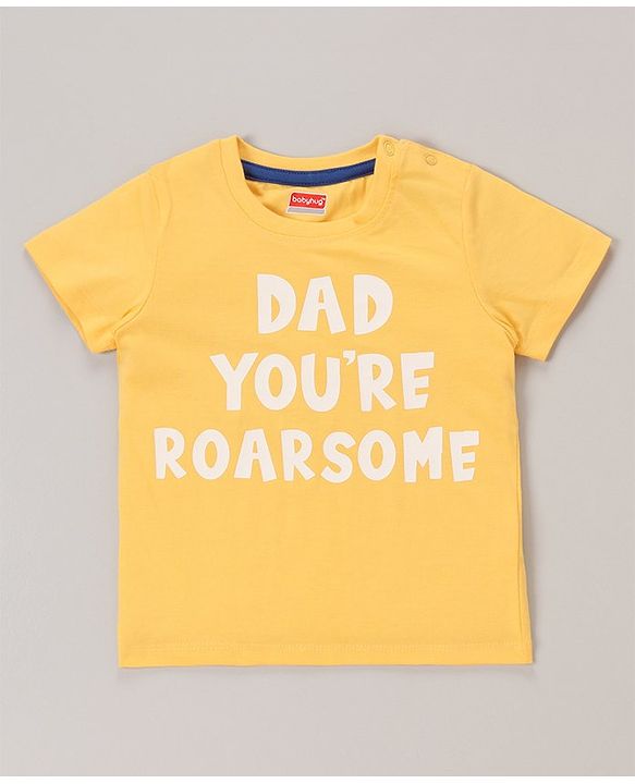 Babyhug Cotton Half Sleeves T-Shirt With Striped & Leopard Print Pack Of 3 - Blue Yellow & White