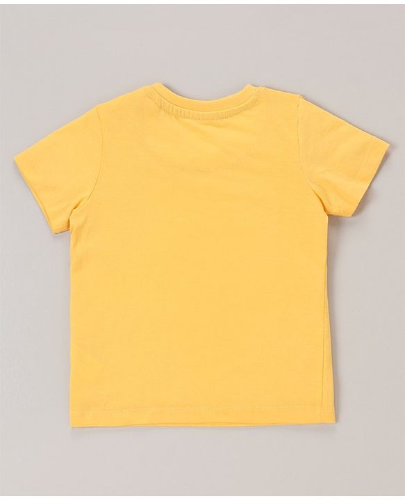 Babyhug Cotton Half Sleeves T-Shirt With Striped & Leopard Print Pack Of 3 - Blue Yellow & White