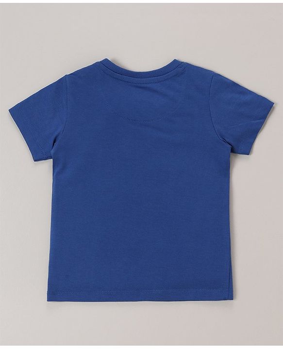 Babyhug Cotton Half Sleeves T-Shirt With Striped & Leopard Print Pack Of 3 - Blue Yellow & White