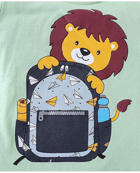 Babyhug Cotton Jersey Half Sleeves T-Shirt Tiger Print - Green