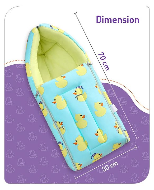 Babyhug Cotton Sleeping Bag Duck Print- Blue