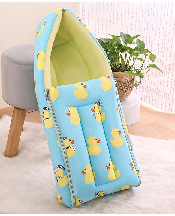 Babyhug Cotton Sleeping Bag Duck Print- Blue