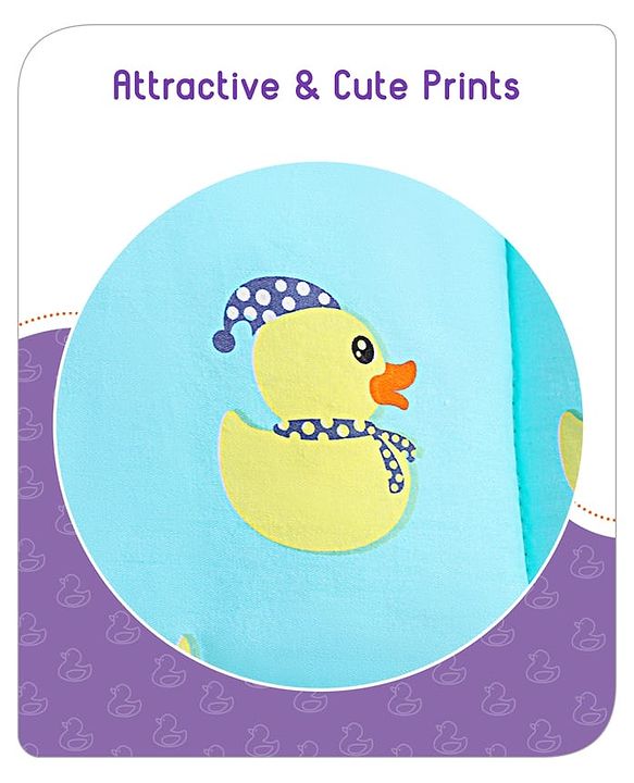 Babyhug Cotton Sleeping Bag Duck Print- Blue