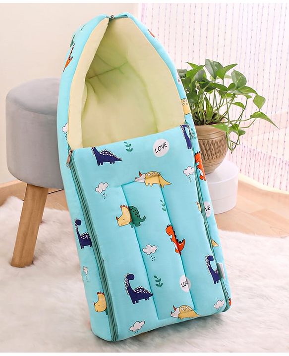 Babyhug Cotton Sleeping Bag Duck Print- Blue