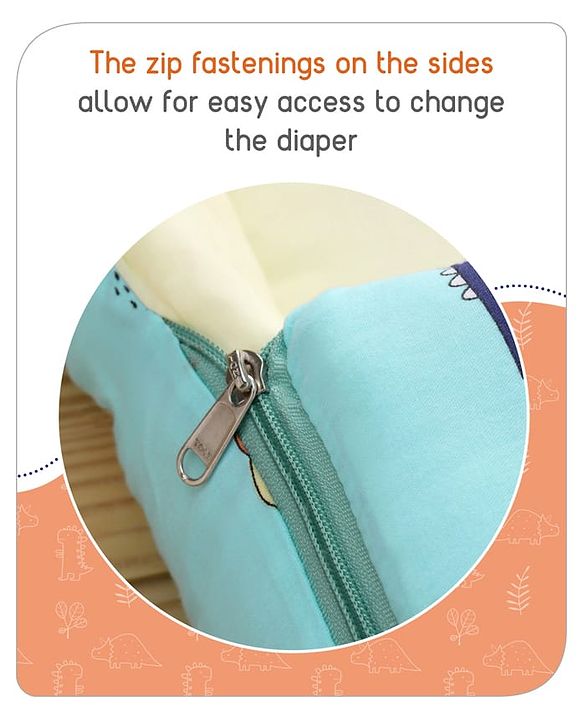 Babyhug Cotton Sleeping Bag Duck Print- Blue